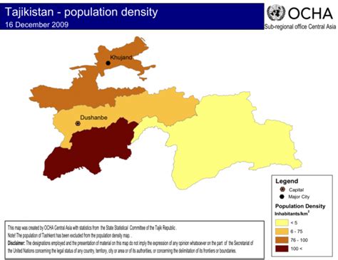 tajikistan population density map